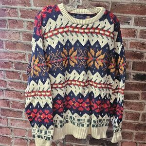 Men's OLD GLORY Cotton Ski Sweater Medium VINTAGE